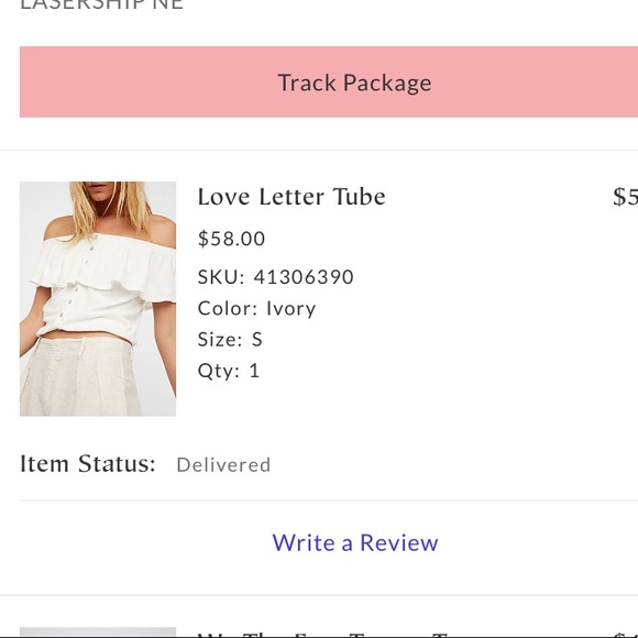 Free People Love Letter Tube, White, Small - Picture 2 of 6